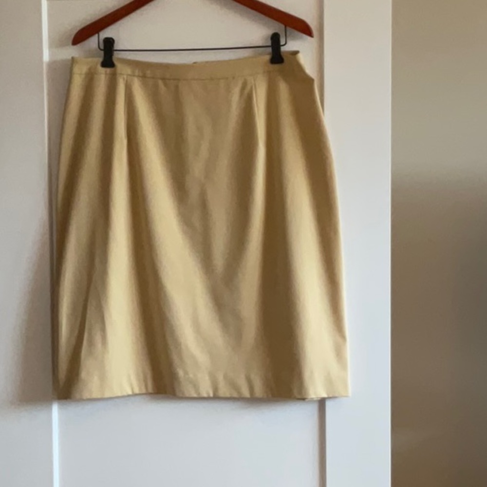 J.L. STUDIO GOLDEN BEIGE MIDI PENCIL SKIRT - SIZE 16W